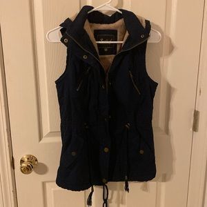 Sleeveless fur lined vest